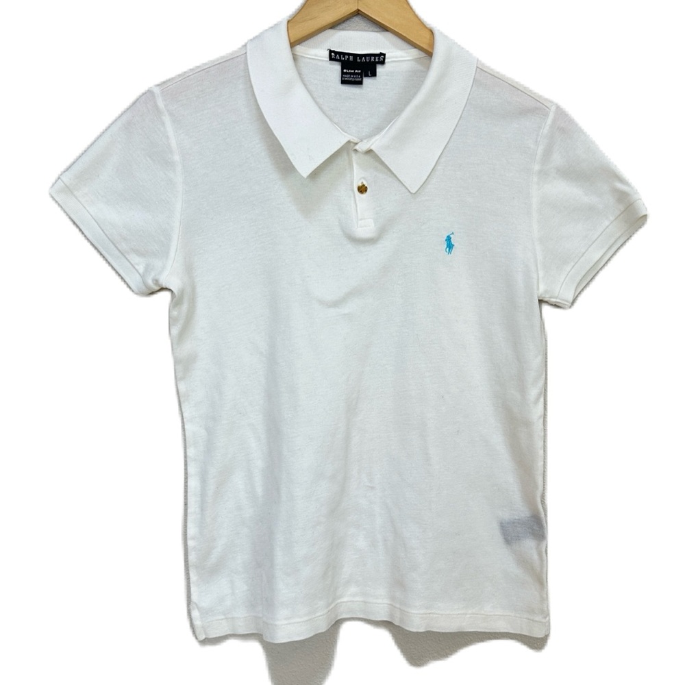 Ralph Lauren Black Label White‎ Polo Knit Shirt Women’s Large